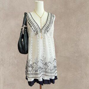 Reitman's Women's Bohemian White and Cream Dress